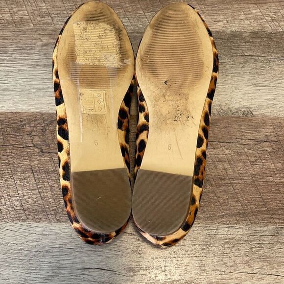 J. Crew Womens Leopard Print Calf Hair Slip-on Loafer Flats Tan Brown Size 6 - Picture 7 of 9